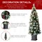 Set of 2/3 4ft/5ft/6ft Pre-Lit Pine Artificial Christmas Porch Tree with Decorative Urn Pot